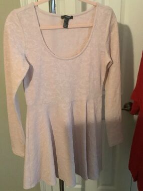 Forever 21 Girls Light Pink Long Sleeve Skater Dress